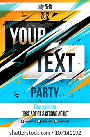 Party poster template. Vector