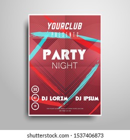 Party poster template.Night party vertical flyer sample