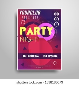 Party poster template.Night party vertical flyer sample