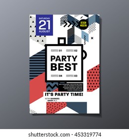 Party poster, trendy geometric pattern
