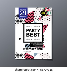 Party poster, trendy geometric pattern