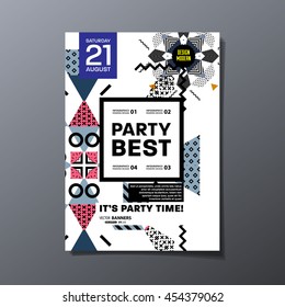 Party poster, trendy geometric pattern