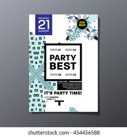 Party poster, trendy geometric pattern