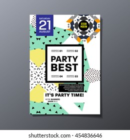 Party poster, trendy geometric pattern