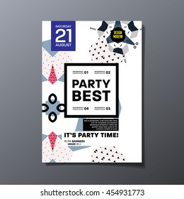 Party poster, trendy geometric pattern
