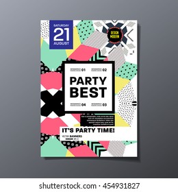 Party poster, trendy geometric pattern