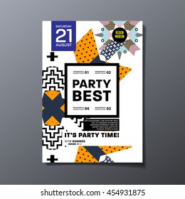 Party poster, trendy geometric pattern