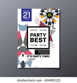 Party poster, trendy geometric pattern