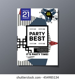 Party poster, trendy geometric pattern