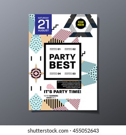 Party poster, trendy geometric pattern