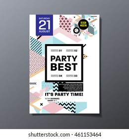 Party poster, trendy geometric pattern