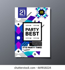 Party poster, trendy geometric pattern