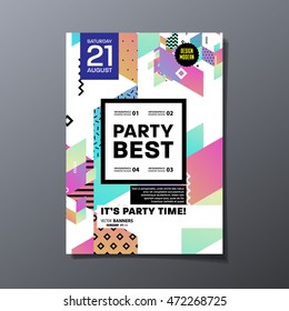 Party poster, trendy geometric pattern