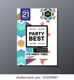 Party poster, trendy geometric pattern
