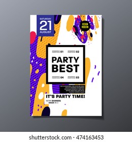 Cartel de la fiesta, patrón geométrico de moda