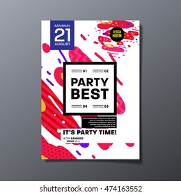 Cartel de la fiesta, patrón geométrico de moda