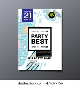 Cartel de la fiesta, patrón geométrico de moda