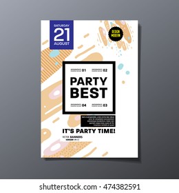 Cartel de la fiesta, patrón geométrico de moda