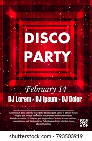 Party poster vector background template with particles, plexus lines, highlight and modern geometric shapes 