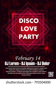 Party poster vector background template with particles, plexus lines, highlight and modern geometric shapes 
