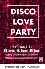 Party poster vector background template with particles, plexus lines, highlight and modern geometric shapes 