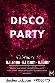 Party poster vector background template with particles, plexus lines, highlight and modern geometric shapes 