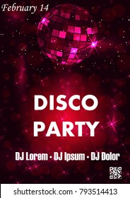 Party poster vector background template with particles, plexus lines, highlight and modern geometric shapes 