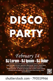 Party poster vector background template with particles, plexus lines, highlight and modern geometric shapes in pink and blue colors.