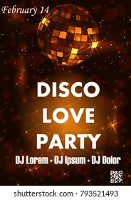 Party poster vector background template with particles, plexus lines, highlight and modern geometric shapes in pink and blue colors.