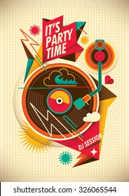 Party poster. Vector illustration.