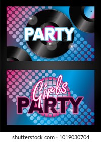 Party poster. Vector illustration. Music, night club and entertainment.