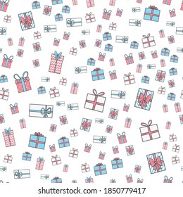 Party presents colorful seamless pattern. Vector, illustration.