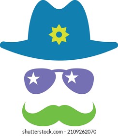 Party props for funny photo. Sheriff costume mask