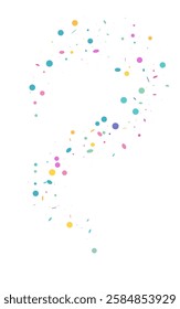 Party Rain Christmas Vector White Background. Top Polka Postcard. Carnaval Splash Backdrop. Color Circle Abstract Banner.