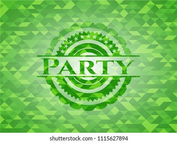Party realistic green mosaic emblem