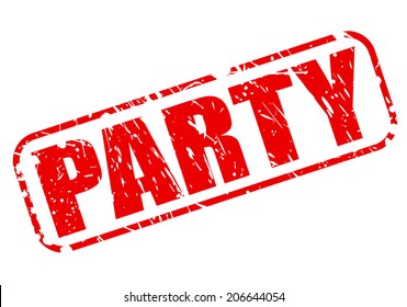 Party red stamp text on white