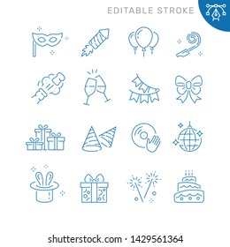 Party Related Icons. Editable Stroke. Thin Vector Icon Set