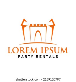 Party Rental Tent Event Logo Design Isolated On White Background