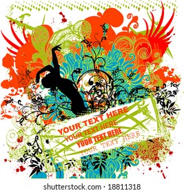 Party retro background - vector illustration