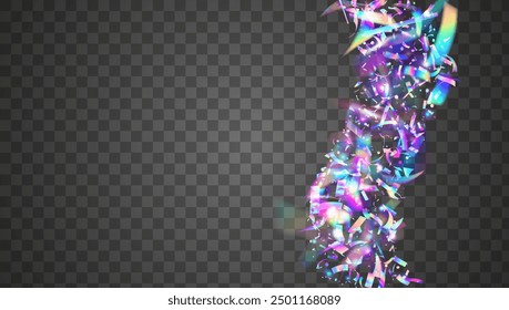 Party Ribbon. Purple Light Effect. Unicorn Banner. Abstract Flag. Disco Glitter. Laser Iridescent Illustration. Glare Gradient. Anniversary Background. Blue Party Ribbon