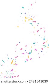 Party Round Christmas Vector White Background. Carnival Confetti Invitation. Flying Rain Pattern. Blast Polka Abstract Banner.