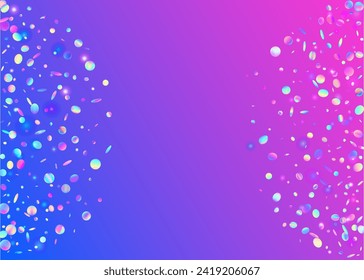 Party Serpentine. Falling Poster. Purple 3d Paper. Disco Abstract Cristals. Laser Pattern. Digital Banner. Unicorn Effect. Holographic Burst. Pink Party Serpentine