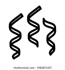 Party-Serpentine-Symbol. Bearbeitbar mit feinem Rahmendesign. Vektorgrafik.