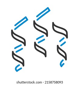 Party-Serpentine-Symbol. Bearbeitbare, fette Rahmenlinie mit Farbfülldesign. Vektorgrafik.