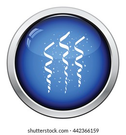 Party serpentine icon. Glossy button design. Vector illustration.
