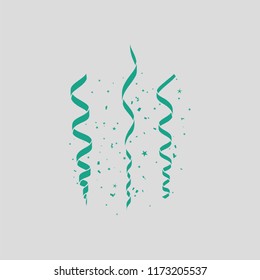 Party serpentine icon. Gray background with green. Vector illustration.
