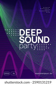 Party Set. Dance Trance Element. Violet Music Flyer. Festival Vector. Blue Edm Poster. Soundwave Disco Invitation. Sound Event. Pink Party Set