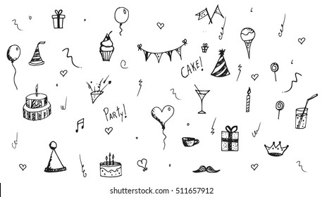 Party set hand draw