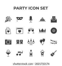 party set icon, isolated party set sign icon, vector illustration