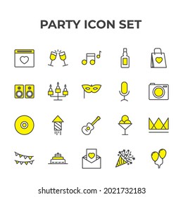 party set icon, isolated party set sign icon, vector illustration